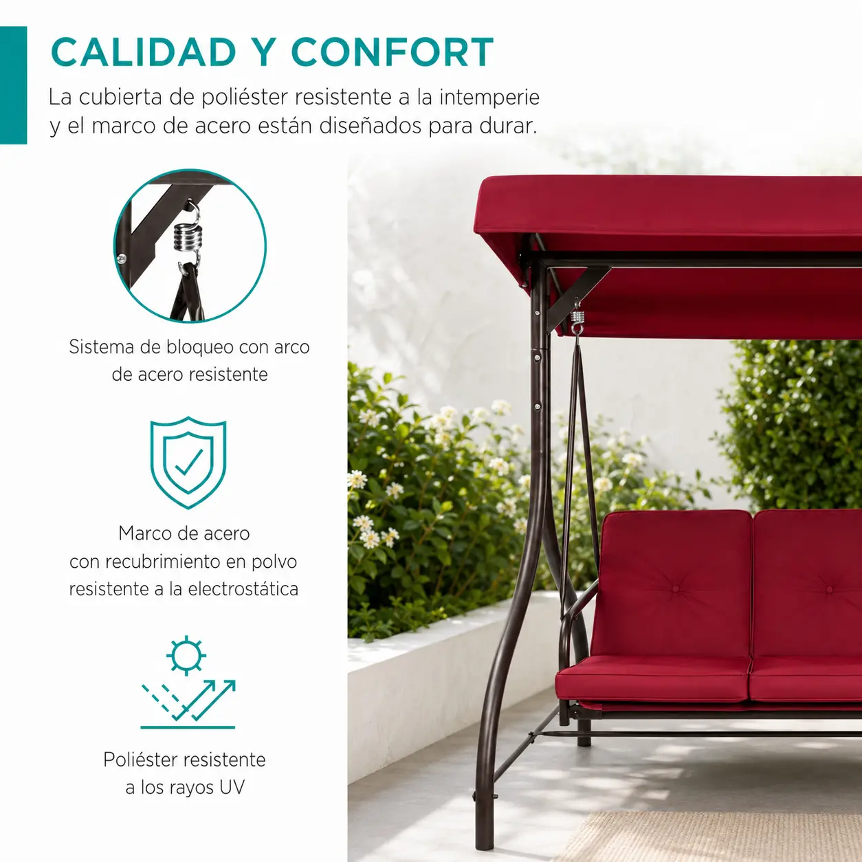 Balancín de exterior con toldo — imagen 3